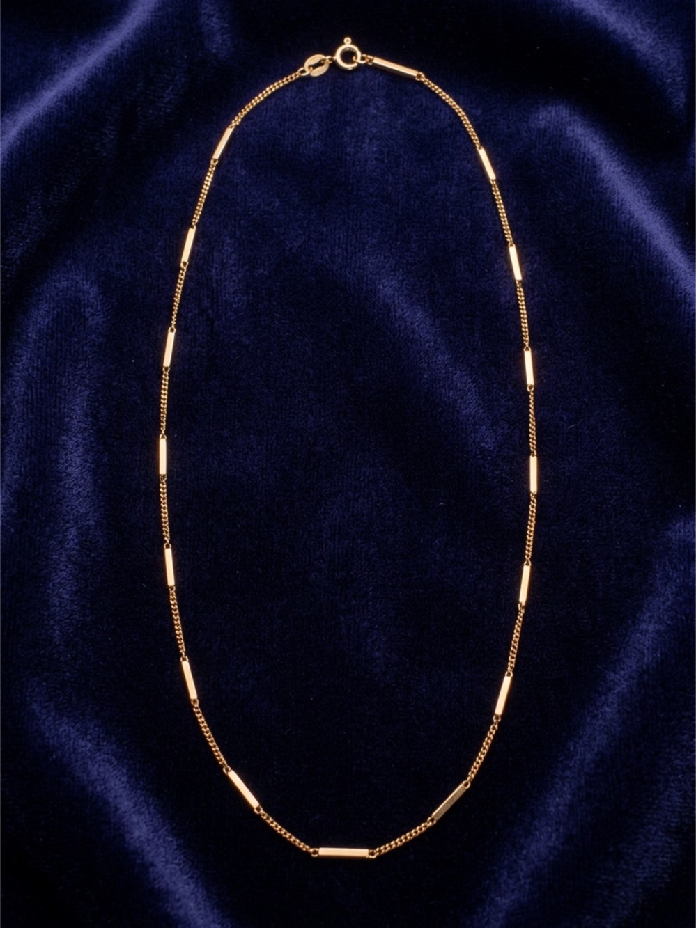 Vintage UNOAERRE 14K Gold Italy 23 in Bar and Chain Link Necklace